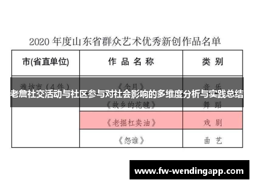 老詹社交活动与社区参与对社会影响的多维度分析与实践总结